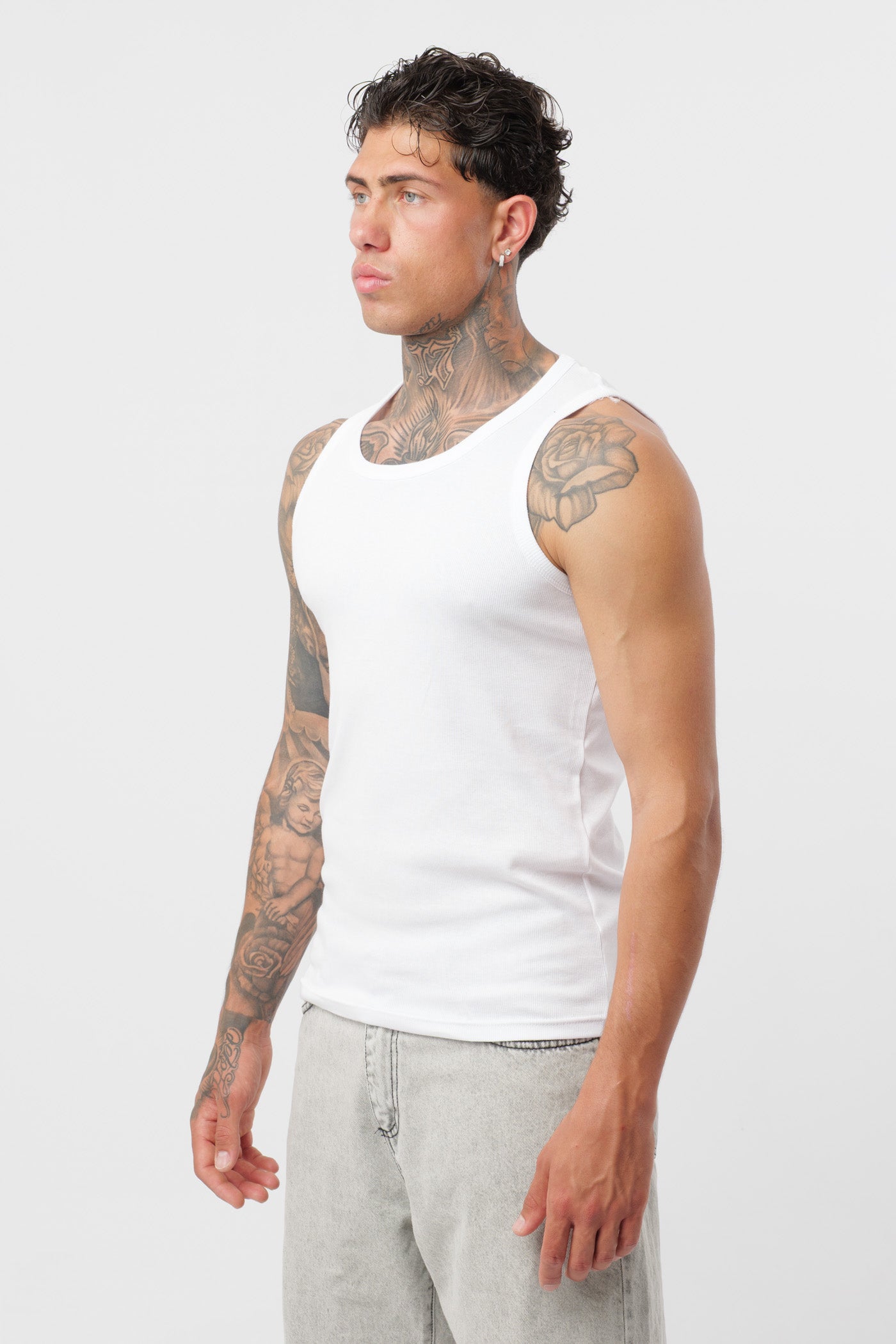 Camiseta de canalé Blanca