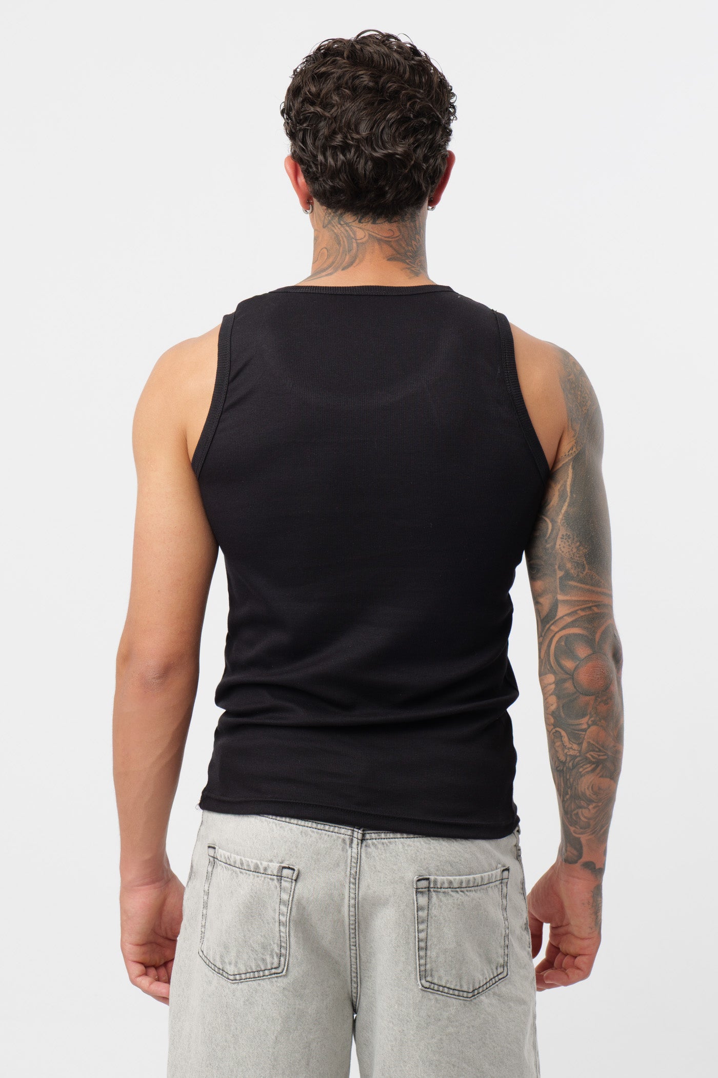 Camiseta de canalé Negra