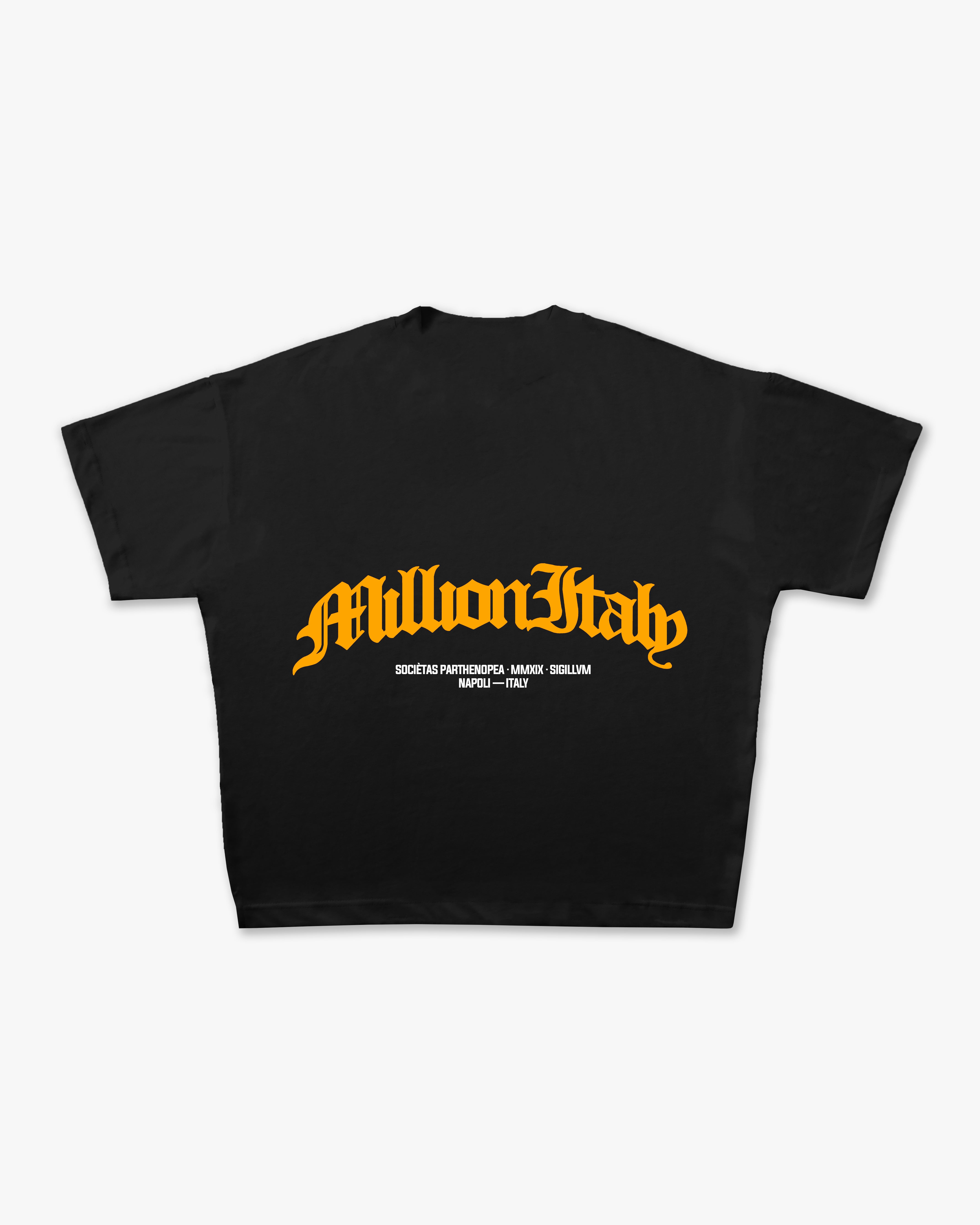 Camiseta Negra Logo Arco Amarillo