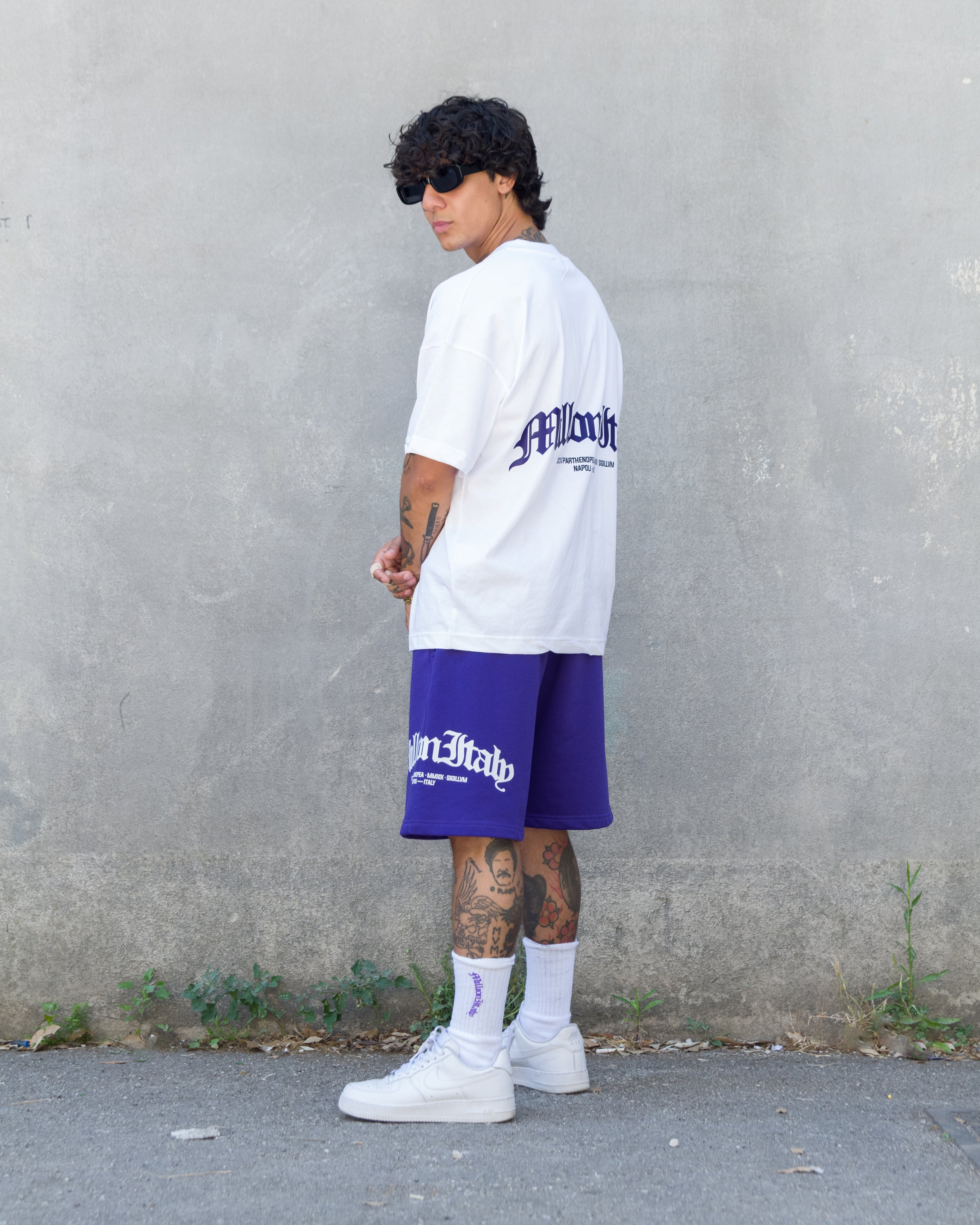 Camiseta Blanca Logo Arco Violeta