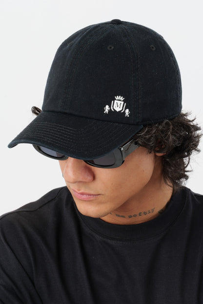 Gorra Negra con Mini-Logo Blanco