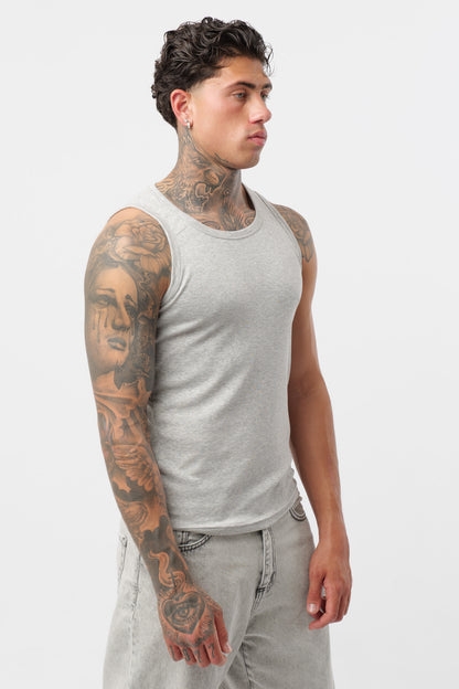 Camiseta de canalé Gris