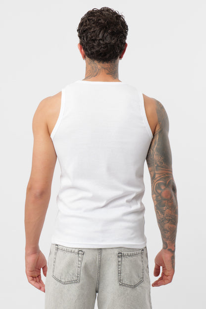 Camiseta de canalé Blanca