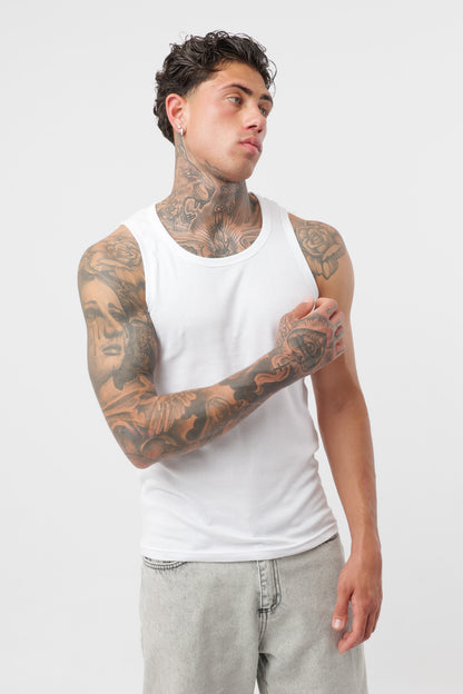 Camiseta de canalé Blanca